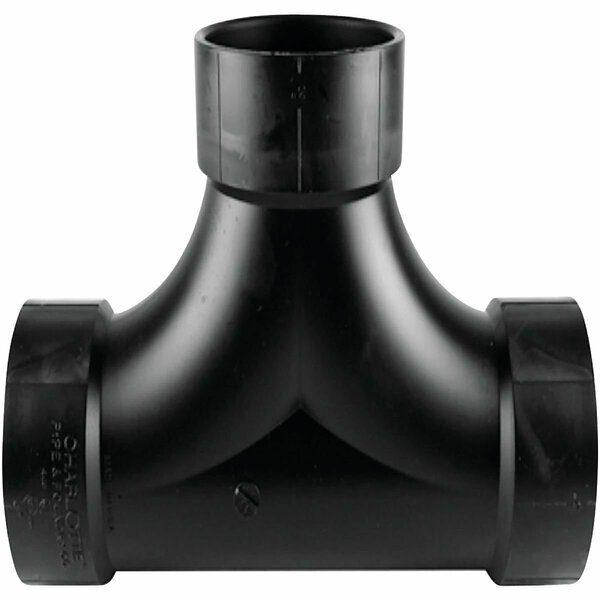 Charlotte Pipe And Foundry 4 In. Hub x Hub x Hub Two-Way ABS Cleanout Tee ABS 00448  0800HA